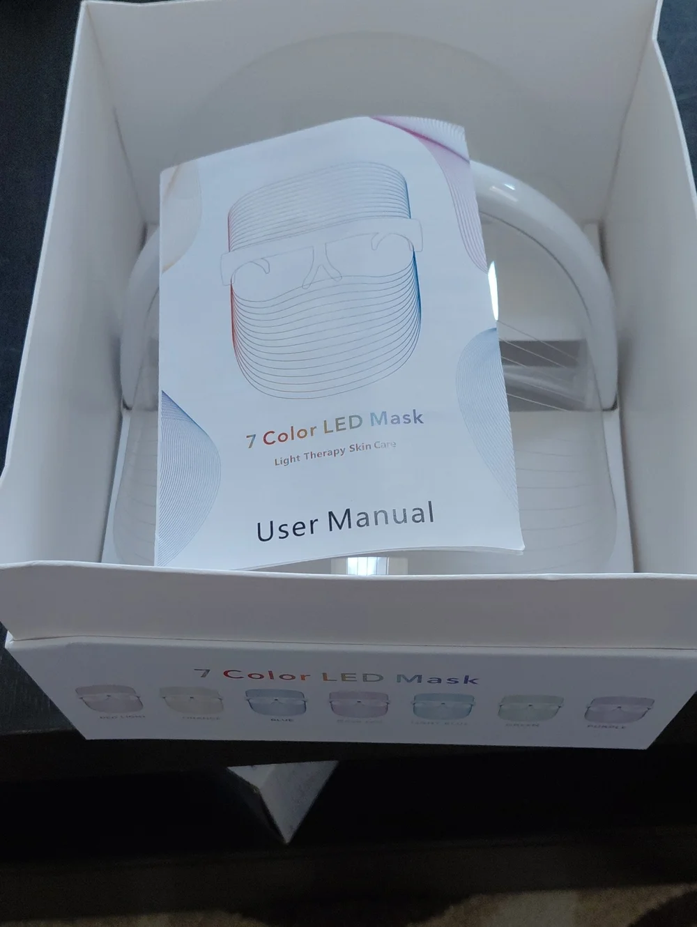 White 7-Color LED Light Therapy Mask - Brand Unspecified